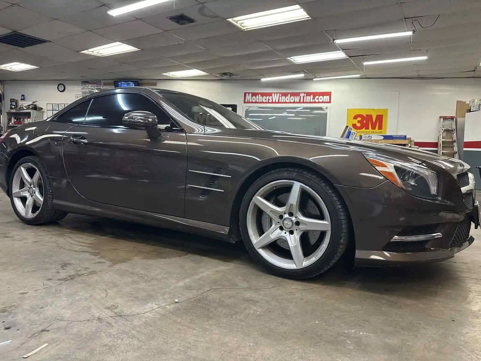 mercedes in bay