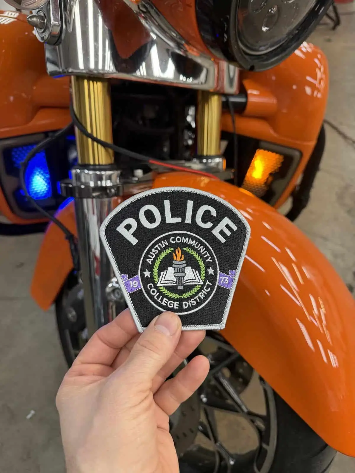 police patch and harley