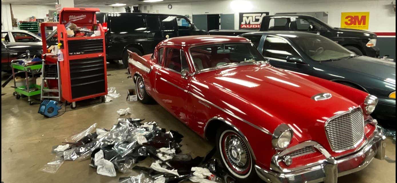 red classic in bay