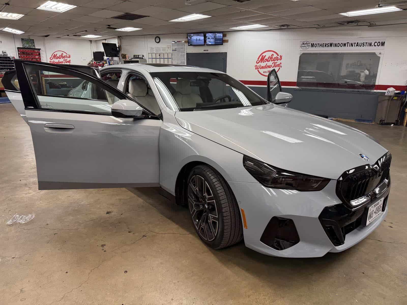 silver bmw in bay
