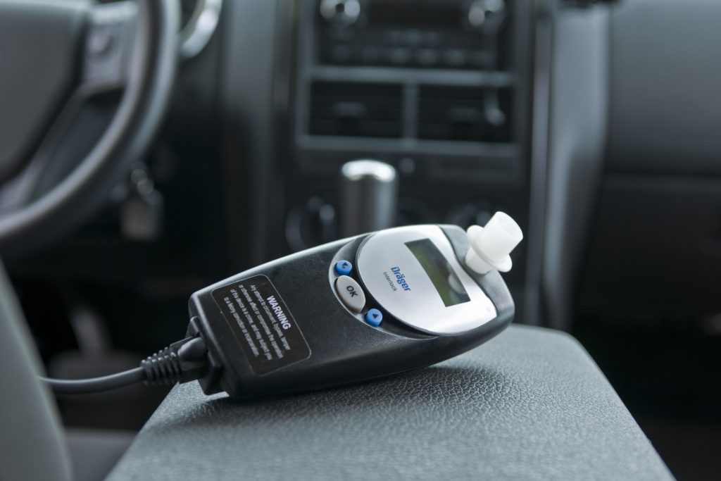 RoadGuard interlock handset in the vehicle